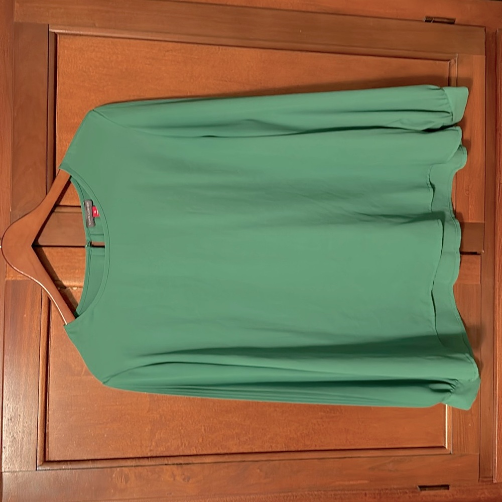 Vince Camuto Green Blouse with Pleated Sleeves - Women’s Size XL